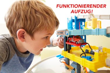 Гоночний трек для машинок Matchbox, 4-поверховий з пандусом, підйомником, мийкою та евакуатором для машинок Matchbox, вкл. 1 іграш