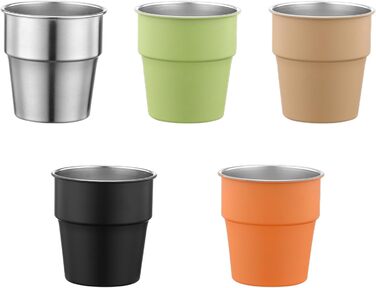 Елегантний набір із 6 металевих чашок для напоїв з нержавіючої сталі 304 об&39ємом 300 мл, підходить для вечірок та щоденного використання. Металеві чашки для напоїв