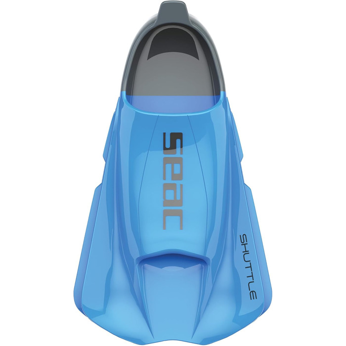 Ласти SEAC Unisex-Adult Shuttle Flex короткі, виготовлені з 100 силікону, розмір 43/44, світло-блакитні