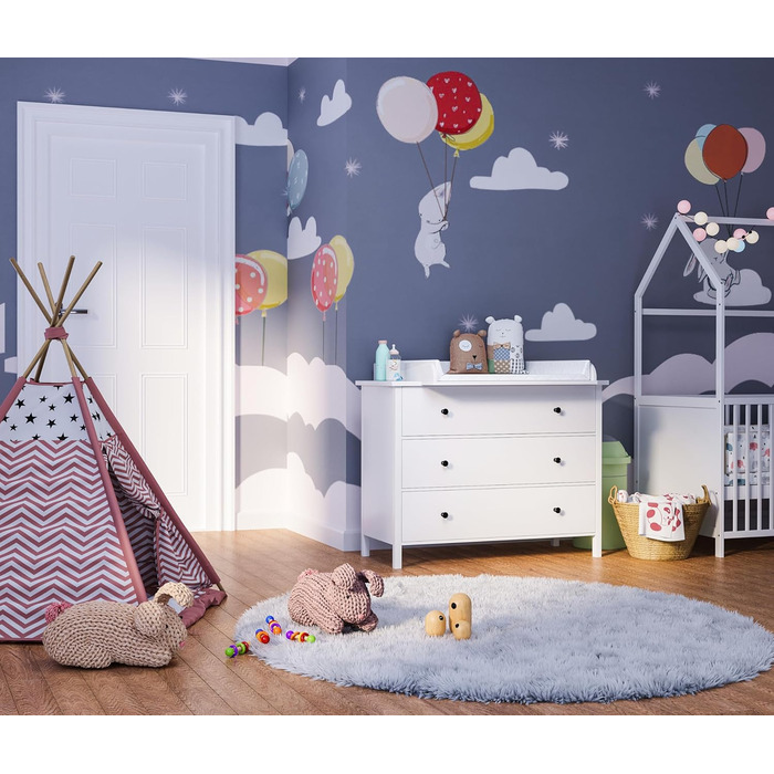 Насадка для пеленального столика BELLABINO Oti Насадка для пеленального столика для комодів Malm, Hemnes, Nordli високоякісна насадка для пеленального столика білого кольору стандарт 10 x 74 x 80 см