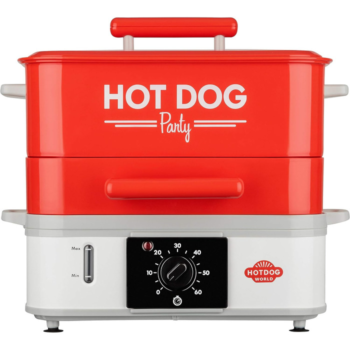 Велика машина для приготування хот-догів із відділенням для підігріву булочок - пароварка для вечірки з хот-догами