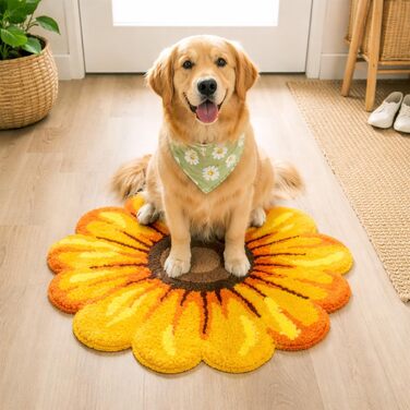 Килимок для ванної з жовтими квітами, квітковий килимок для ванної кімнати, мила рослина, нековзний килимок для підлоги, соняшник, можна прати, мікрофібра