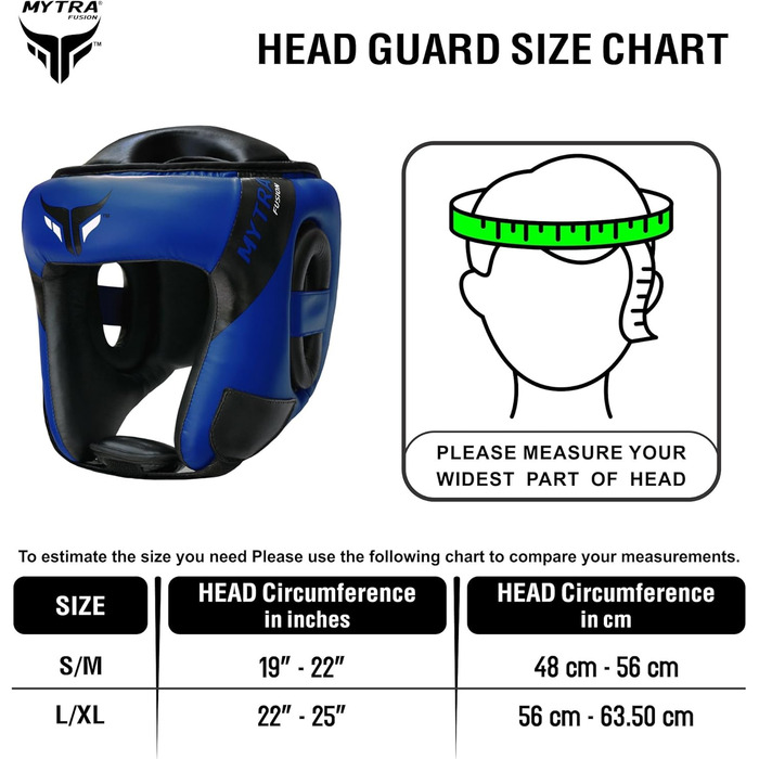 Боксерський шолом Mytra Fusion з регульованим ремінцем, підходить для MMA, муай-тай, спарингу, бойових мистецтв, карате, синій/чорний, розмір S/M