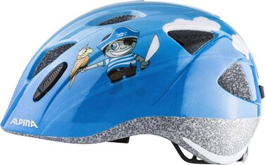 Легкий, безпечний та ударостійкий велосипедний шолом з додатковим світлодіодним ліхтарем для дітей 49-54 см піратський блиск