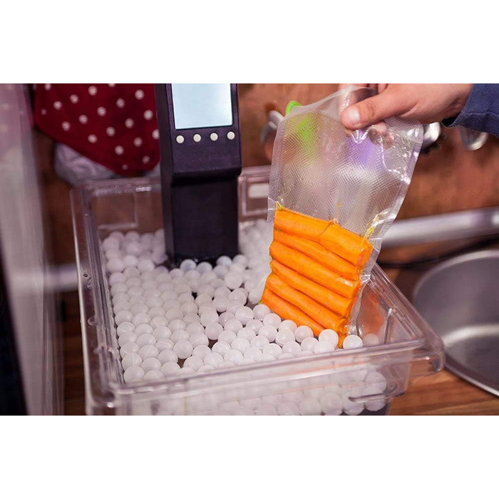 Кулінарні кульки Locisne Sous Vide без BPA 20 мм 250 куль із сітчастим сухим мішком для печей Anova Joule, приготування на водяній бані та контейнера Sous Vide