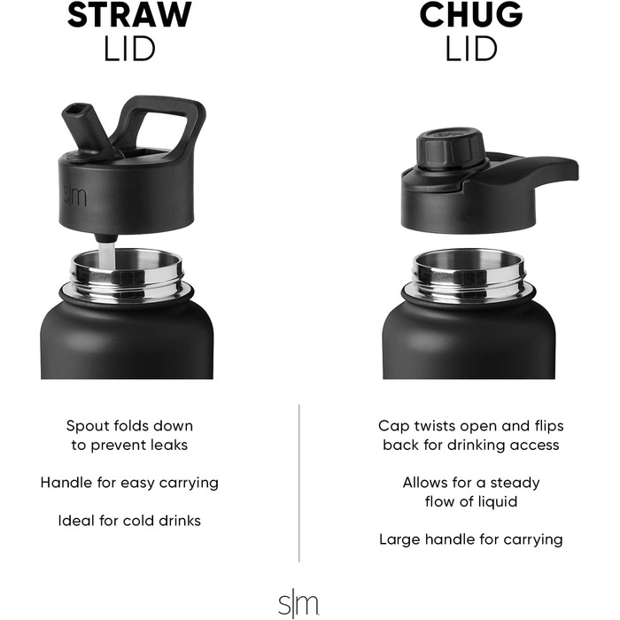 Проста сучасна пляшка для пиття з трубочкою та кришкою Ізольована пляшка для води з нержавіючої сталі для спорту та тренажерних залів Summit 950 мл Мигдаль Береза 946 мл - Мигдаль Береза