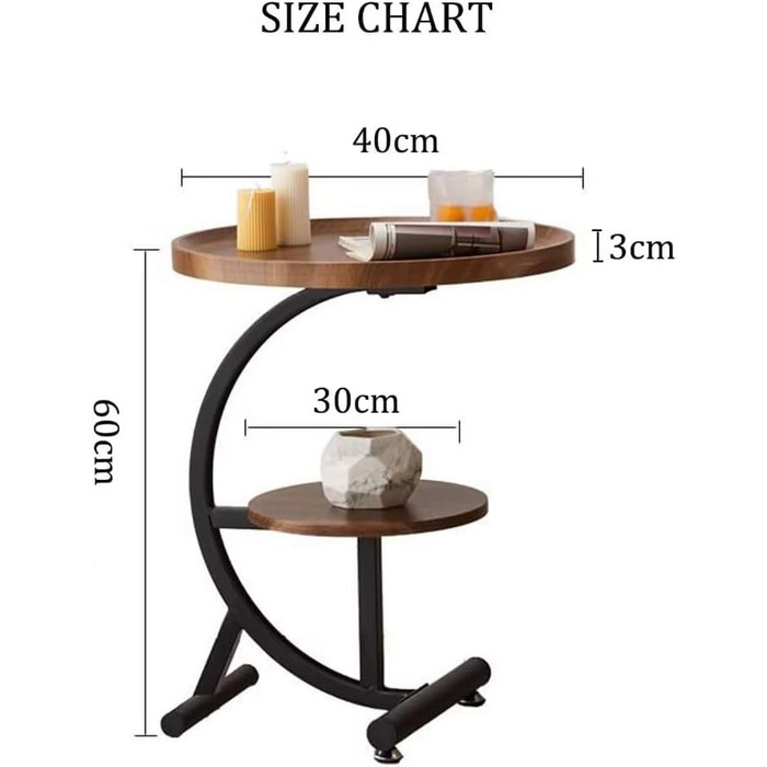 С-подібний журнальний столик, круглий дерев&39яний журнальний столик, круглий журнальний столик, столик для вітальні, маленький столик з подвійною полицею, столик для дивана, сучасний мобільний журнальний столик, маленький журнальний столик для дивана та 