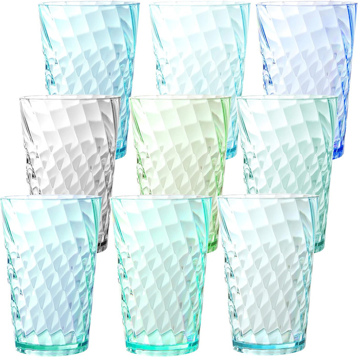 Стакани для пиття Youngever 9 упаковок по 600 мл, багаторазові стакани для води, пластикові стакани, багаторазові пластикові стака