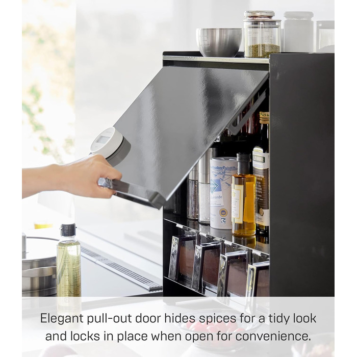 Рівнева підставка для приправ, чорна, сталь/POM смола, 38 x 16,3 x 49,2 см. Чорний колір 16,3 x 38 x 49,2 см (Д x Ш x В), 2010 TOWER 3-