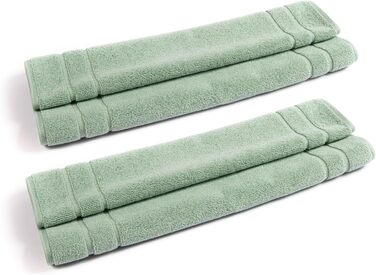 Комплект килимків для ванної, 2 предмети Килимок для душу зі 100 бавовняної махрової тканини, 50x70 см Килимок для ванної кімнати, 700 г/м Швидковисихаючого, вбирає вологу, можна прати (колір Celadon Green)