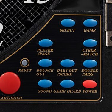 Електронна мішень для дартсу Karella CB-90 у корпусі, з 38 іграми та 211 варіаціями, точні турнірні розміри, 2-лункова конструкція, включаючи 12 м&39яких дротиків