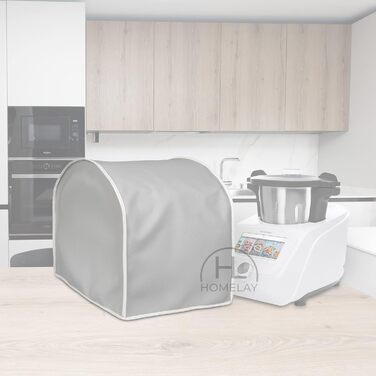 Захисний чохол HOMELAY високої якості, сумісний з Monsieur Cuisine Connect і Plus. Ручної. Матеріал Синтетична шкіра, брудовідштовхувальна, антибактеріальна. Кольорова обкладинка (сіра)