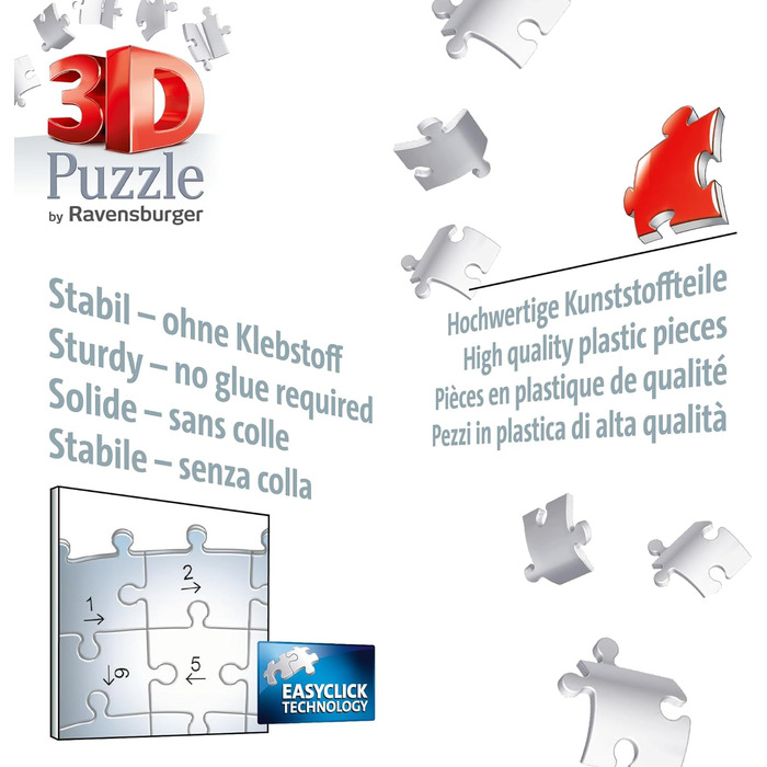 Пазл Ravensburger 12579 - Ейфелева вежа Нічне видання - визначна пам&39ятка Парижа - 3D-модель зі світлодіодним підсвічуванням для