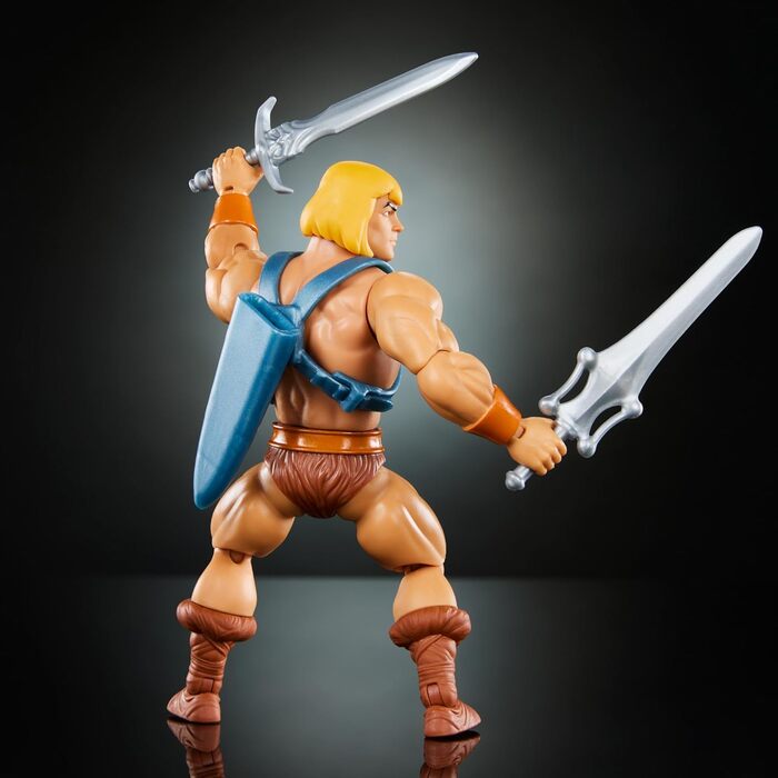 Іграшка Masters of the Universe Origins, фігурка людини-героя з колекції мультфільмів, точно в масштабі, герой заввишки приблизно 14 см в обладунках, з 2 мечами і міні-коміксом, HYD17