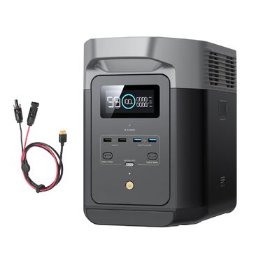 Портативна електростанція EF ECOFLOW Delta 2 1024 Втгод з кабелем XT60i, сонячний генератор з LiFePO4, розширювана ємність до 3 кВтгод, швидка зарядка від 0 до 80 за 50 хвилин, генератор енергії для кемпінгу/дому