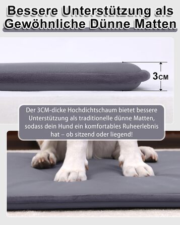 Водонепроникний килимок для собак на вулиці - 90x57 см, ліжко для собак середнього розміру зі штучної шкіри, легко чиститься, портативна подушка для собак, що економить місце, матрац для собак, який можна прати, для використання в приміщенні та подорожей,