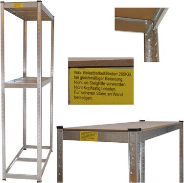 Стійка для шин TRUTZHOLM на 8 шин, 795 кг, 180x120x40 см, гумовий захист/захист країв, регульована висота, підставка для шин, безболтовий стелаж, стелаж для зберігання, регульована висота, гаражні полиці, полиці для майстерні, надміцні полиці