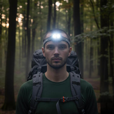 Ліхтар налобний Mactronic Vaya (480 Lm) Cool/Warm White/Red LED Recharg Type-C (AHL0091)