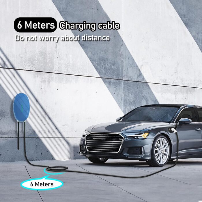 Зарядний пристрій тип 2 зарядний кабель електричний автомобіль домашня зарядна станція 6M 16A трифазний зарядний пристрій EV, водо