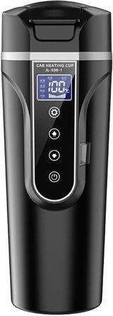 Автомобільний чайник Memows, Автомобільний чайник 12V Туристичний чайник 500 мл, 12 Вольт Кемпінговий чайник Прикурювач 304 Нержавіюча сталь з РК-дисплеєм і контролем температури для автомобільної вантажівки