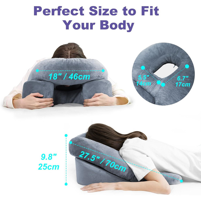 Подушка для обличчя HOMCA для сну, подушка обличчям вниз з отвором для сну на животі після операції на очах, масажний підголівник для домашнього використання, обладнання для відновлення після вітректомії сітківки