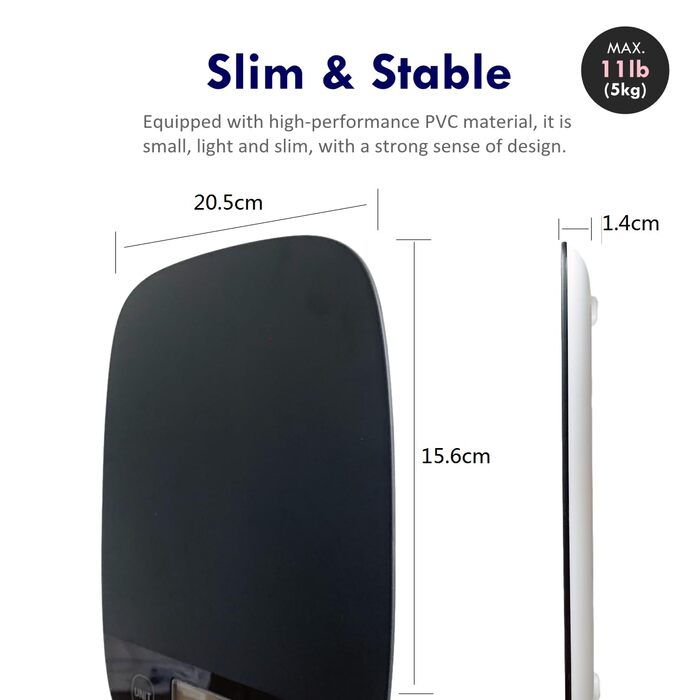 Цифрові кухонні ваги NUTRI FIT, ультратонкі, електронні багатофункціональні кухонні ваги, великий дисплей, пластикова платформа, 5