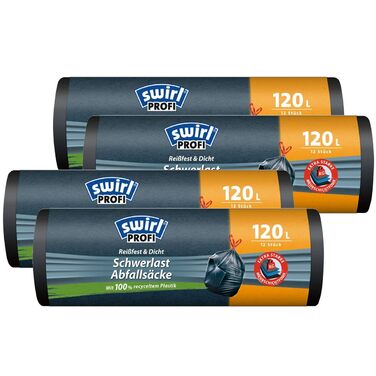 Міцні мішки Swirl 120 л, 12 шт./рулон (4 шт.)