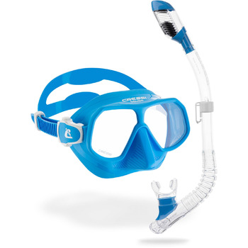 Набір для дитячого підводного плавання CRESSI Rombo & Mini Dry Snorkel Set маска для дайвінгу з трубкою для хлопчиків та дівчаток, силіконовий обідок, клапан із захистом від бризок та регульовані пряжки для підводного плавання та плавання, один розмір, бл