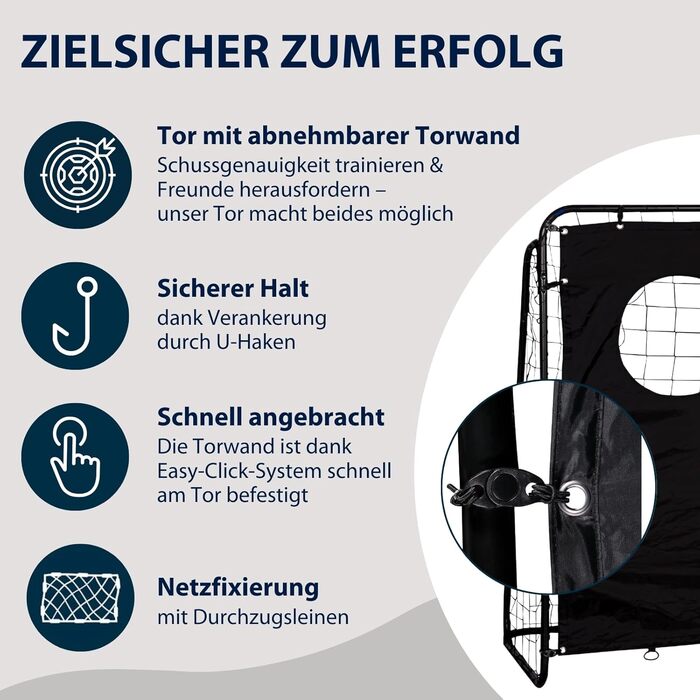 Тренажер для футбольних воріт HUDORA з цільовою стінкою - Міцні футбольні ворота для дітей та дорослих на відкритому повітрі - Цільова стінка з двома посиленими стрілецькими лунками - Всепогодні футбольні ворота для тренувань та дозвілля Стандартне виданн