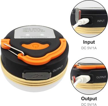 Лампа для кемпінгу Mostop 2 упаковки Лампа для кемпінгу Світлодіодна USB-акумуляторна лампа Водонепроникна 3 режими Power Bank Світильники для наметів для відкритого кемпінгу Піші прогулянки Екстрена ситуація