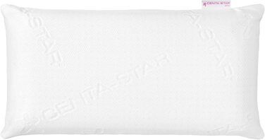 Подушка для шиї Centa-Star Comfort Soft, 40 x 80 см, в&39язкопружна високотехнологічна піна, м&39яка жорсткість, зі знімним чохлом, можна прати при температурі до 60C, Oeko-Tex Standard 100 Клас 1, (1 упаковка), Bianco