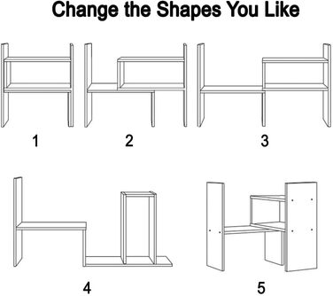 Дерев&39яна полиця для столу, маленька біла книжкова полиця, органайзер для столу, регульований органайзер для столу, книжкова полиця для офісу, кухні (біла)