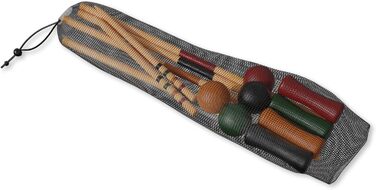 Набір для крокету Carromco на 4 гравці для дорослих, дерев&39яний набір для крокету для дітей, гра на свіжому повітрі Basic-XM, 4 гравці, дерев&39яна гра в крокет