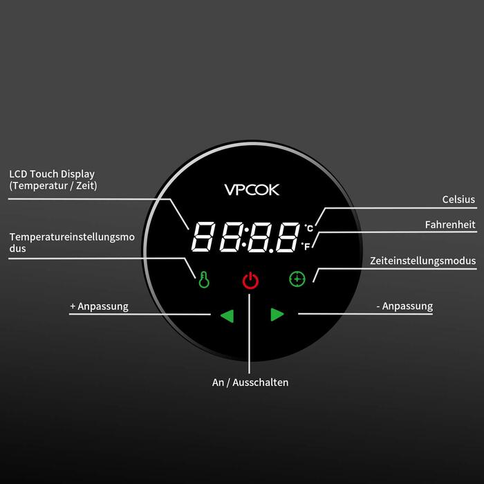 Плита су-від, точний циркуляційний насос для занурення в каструлю, 3D-потужна тиха циркуляція води, з низьким вмістом олії та низьким вмістом жиру, здорове харчування чорне (БАГАТОРАЗОВЕ)