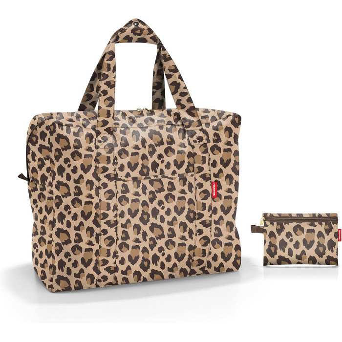 Сумка Reisenthel Mini Maxi Touringbag - складна компактна дорожня сумка з функцією кріплення на візок - водовідштовхувальна тканина Leo Macchiato Single