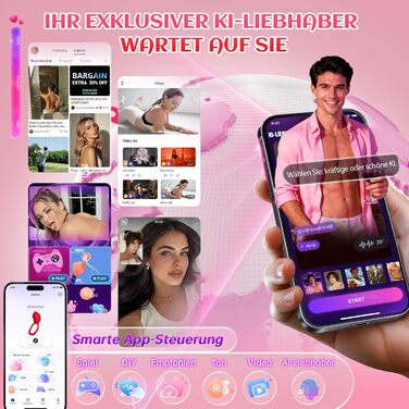 Вібратор Tagnaff, з 6 ерекційними кільцями та стимуляцією клітора, червоний, силікон