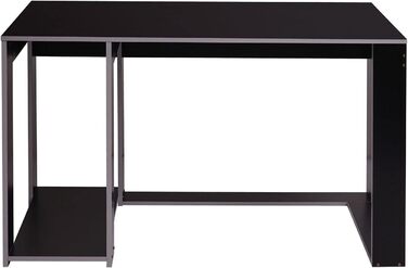 Письмовий стіл Mendler HWC-J26, комп&39ютерний стіл, офісний стіл, 120x60x76 см - чорно-сірий