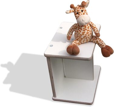 Двосторонній табурет - білий 2 кріплення 2-й вибір Стілець Монтессорі Дитяча лавка Дитяча лавка Табурет зроблений майстрами білий