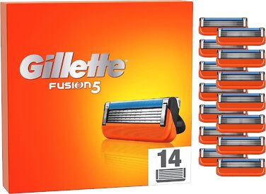 Леза бритви Gillette Fusion 5, 14 змінних лез для мокрих бритв чоловічі з 5-кратним лезом