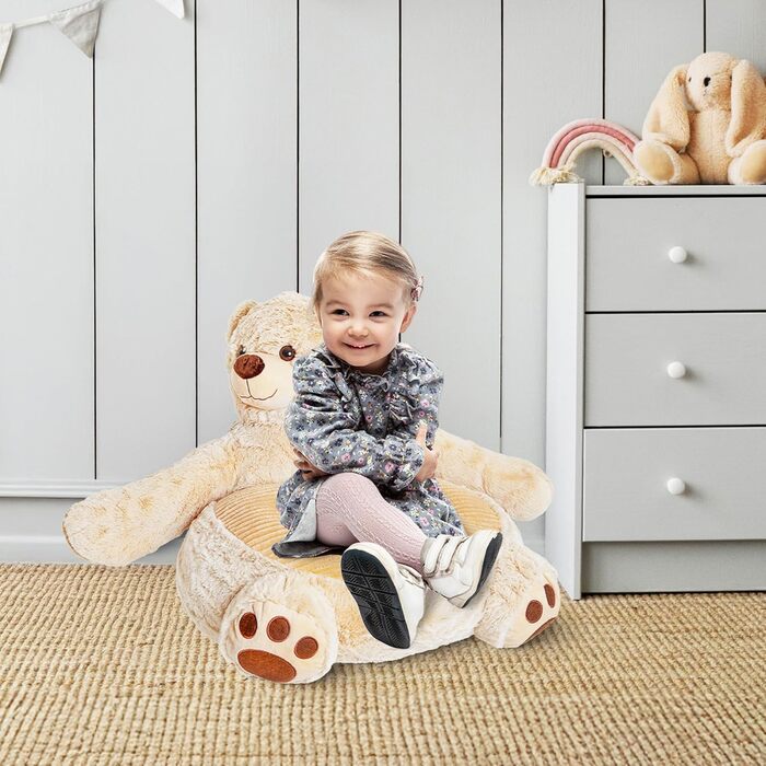 Плюшеве крісло MKS Ведмідь, дитячий диван, м&39який плюшевий ведмедик, диван для малюків, дитяче крісло з підлокітниками, крісло для відпочинку для хлопчиків та дівчаток, диван-крісло для малюків, компаньйон для читання, відпочинку та обіймів