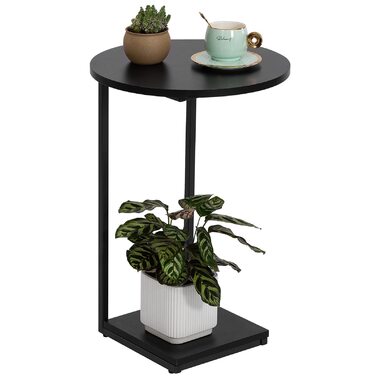 Приставний столик HDANI C, тумбочка під диван, що розсувається, приставний столик у вітальню чорного кольору 40*40*60 см