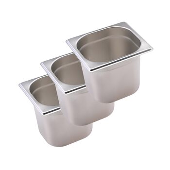 Комплект GN контейнерів 3 шт. GN 1/6 150 мм - нержавіюча сталь