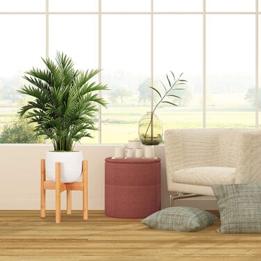 Бамбукова підставка для квітів Relaxdays, індивідуально регульована, для квіткових горщиків до 32 см, підставка для рослин, висота 35,5 см, натуральна, , світло-коричнева