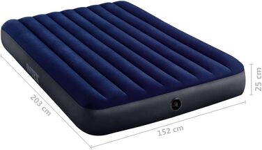 Надувне ліжко Intex Classic Downy Set - Queen - 152 x 203 x 22 см - 4 місця - Синє односпальне