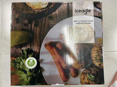 Двокамерна фритюрниця iceagle 11 л - XXL фритюрниця з 2 відділеннями Двозонна фритюрниця, 6 функцій приготування, сенсорний екран, книга рецептів, здорові страви для великої родини Подвійний кошик 11 л