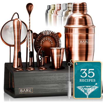Професійний набір шейкерів для бармена Mixology 14 предметів для коктейлів Martini (витримана мідь)