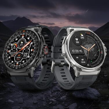 Розумний годинник Zeus 2.0 для чоловіків - великий AMOLED-дисплей 1,75 дюйма, міцний корпус з нержавіючої сталі, моніторинг здоров&39я, дзвінки Bluetooth, чорний