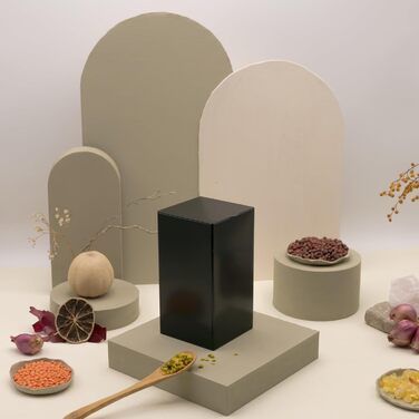 Квадратних металевих герметичних банок для зберігання/чаю, приблизно для 150 г чаю Ерл Грей 12,8 x 6,8 x 6,8 см (В, Ш, Г) також ідеально підходять як банки для кави або спецій, 6