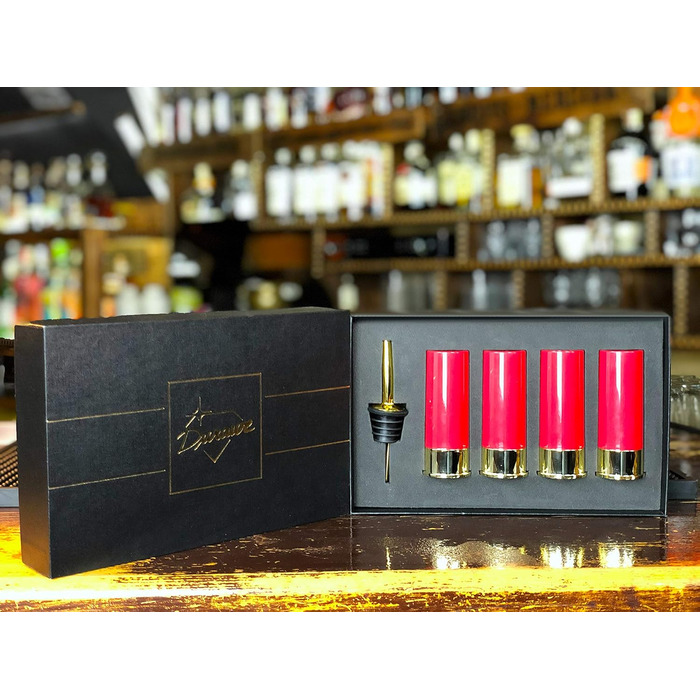 Набір з 12 гільз Чарки Набір з 4 шт. , Патронна гільза Чарки, Алкогольний наливник, Чудова ідея подарунка Набір склянок для пиття