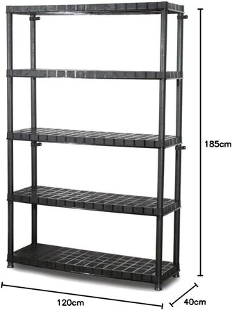 Посилений стелаж Kreher XXL, вантажопідйомністю до 300 кг, шириною 1,20 м та 60 кг на полицю